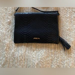 Gigi New York Rachel Fold Over Clutch Navy Blue